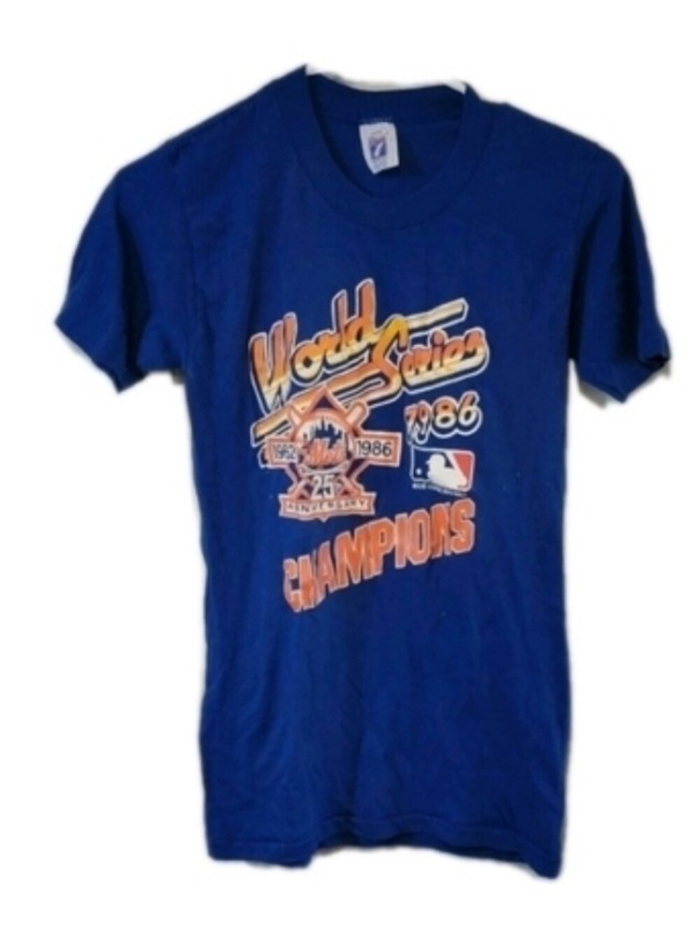 Vintage 1986 80s New York Mets World Series Champions T Shirt Size S Baseball